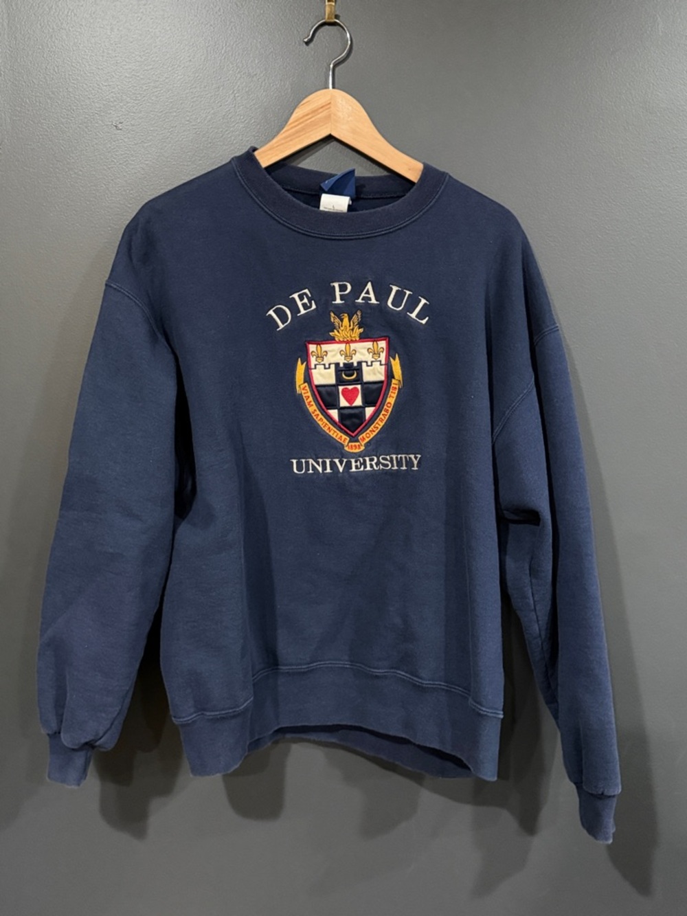 De Paul University Navy Crewneck Sweatshirt Large